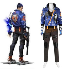 Halloweez Yoru Cosplay Costume Men Blue Uniform Halloween Carnival Outfit Full Set - Halloweez