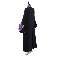 Elegant Medieval Priestess Robe for Women - Black Trumpet Sleeve Cassock with Cloak | Halloweez Cosplay Collection - Halloweez