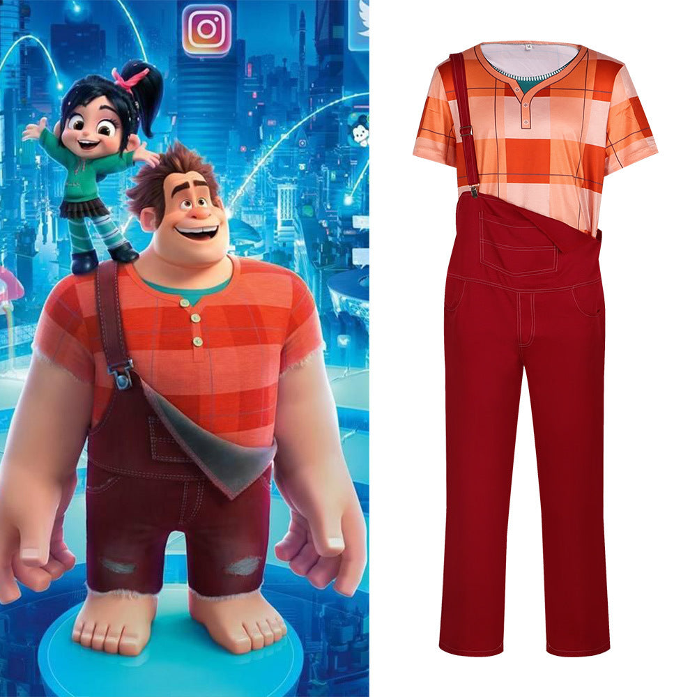 Animation Wreck-It Ralph cos Ralph cosplay movie same overalls Halloween party costumes - Halloweez