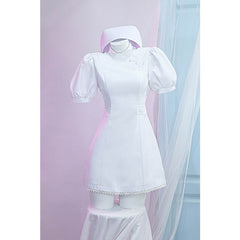 Halloweez Anime Cosplay - Marin Kitagawa White Nurse Cosplay Costume - Halloweez