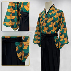 Demon Slayer Sabito Cosplay Costume Water Hashira Uniform Embroidered Haori Full Set Outfit - Halloweez