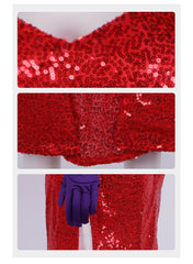 Who Framed Roger Rabbit Jessica Rabbit Cosplay Red Dress Ball Gown Halloween Party Costume - Halloweez