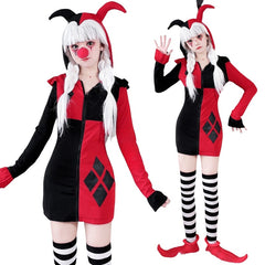 Halloween Harley Quinn Costume Adult Cosplay Dress for Suicide Squad Fans - Halloweez