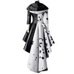 Halloweez Cruella De Vil Cosplay Coat - Iconic Villain-Inspired Fashion for Halloween and Special Events - Halloweez