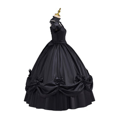 Victoria Black Dress with Bow Skirt Cosplay Costume - Halloweez