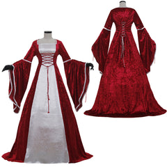 Halloweez Deluxe Renaissance Velvet Dress - Irish Medieval Victorian Style Gown for Halloween - Halloweez