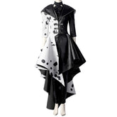 Halloweez Cruella De Vil Cosplay Coat - Iconic Villain-Inspired Fashion for Halloween and Special Events - Halloweez