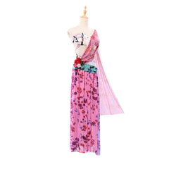 Zhao Lusi Same Style Thai Dress, Sweet & Sexy Island Vacation Long Dress, Concert Stage Performance Cosplay Outfit - Halloweez