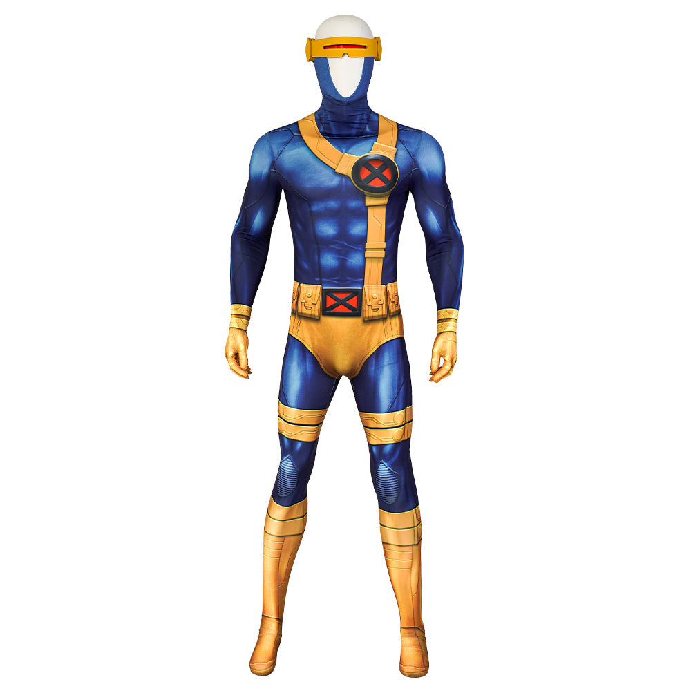 Halloweez X-Men Cyclops Adult Men's Jumpsuit - Scott Summers Superhero Bodysuit - Halloweez
