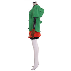 Halloweez Linkle Cosplay Elf Costume Full Set with Green Cloak, Shirt, Pants, and Skirt - Halloweez