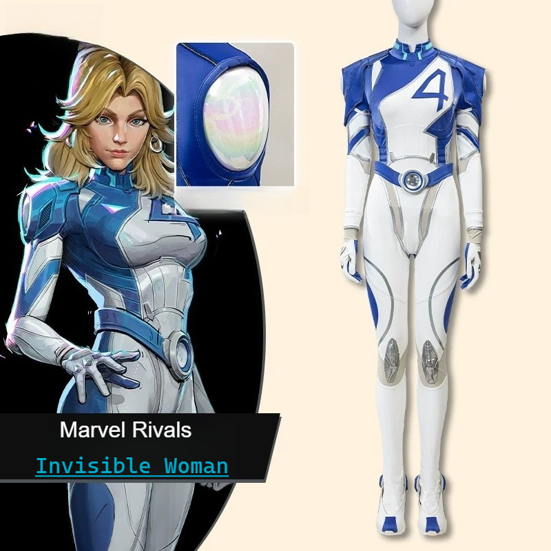 Invisible Woman Cosplay Outfit, Marvel Rivals Sue Storm Full Costume Women Role Play Suit for Game Cos - Halloweez