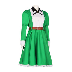 Fictional Reasoning Iwanaga Kotoko Cosplay Costume Green Long-Sleeved Dress for Women Halloween Maid Outfit - Halloweez