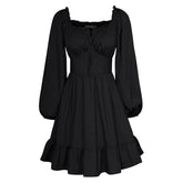 Renaissance Victorian Corset Long Sleeve Ruffle Off-Shoulder Dress - Ready Stock - Halloweez