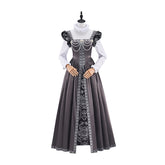 Tudor Gray Dress Cosplay Costume – Elegant & Authentic Replica - Halloweez