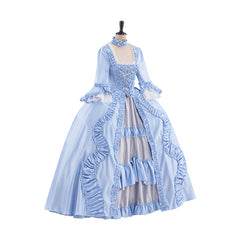 Rococo Light Blue Dress Cosplay Costume – Elegant & Detailed Anime Outfit - Halloweez