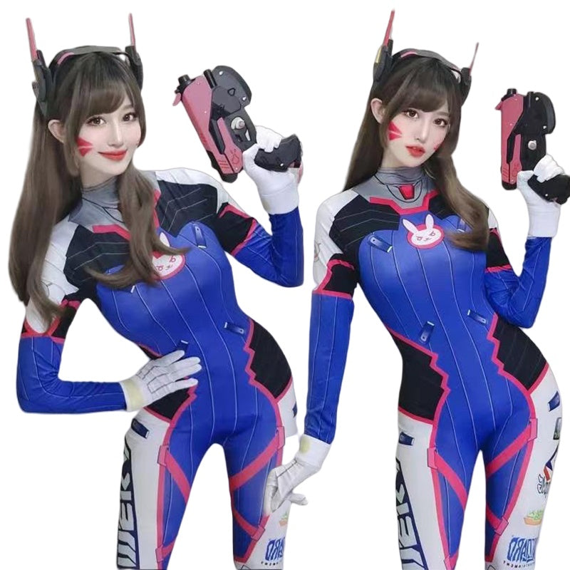 D.Va Cute Pink Blazer Cosplay Costume Outfit from Overwatch Official - Halloweez