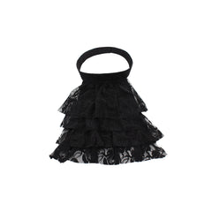 Elegant Victorian Style Black Lace Detachable Collar by Halloweez for Cosplay and Vintage Enthusiasts - Halloweez