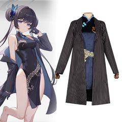 Blue Archive Hifumi Cosplay Costume - Blue Archive碧蓝档案蔚蓝cos服妃咲COSPLAY旗袍西裝外風衣服套裝 - Halloweez