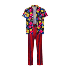 Halloweez Ace Ventura Pet Detective Cosplay Costume Hawaiian Shirt Pants Belt Full Set - Halloweez