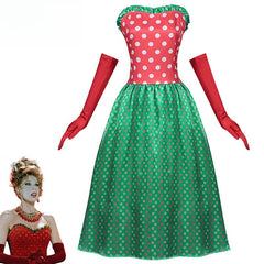 How the Grinch Stole Christmas! Martha May Whovier Red Dot Dress - Halloweez