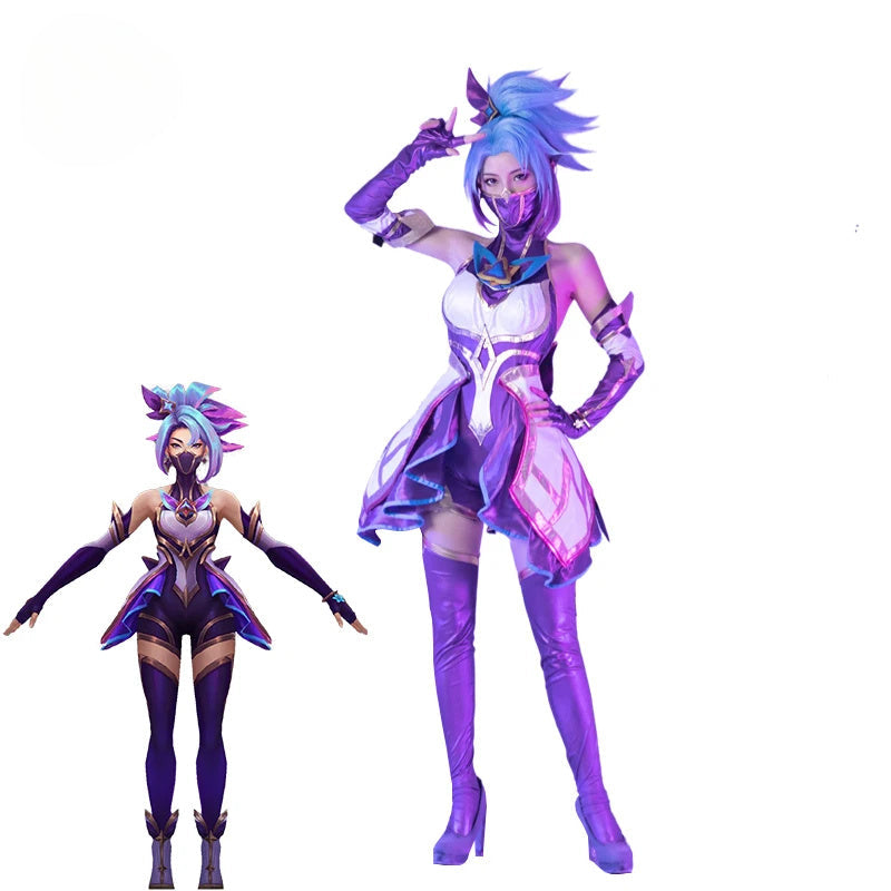 Halloweez Star Guardian Akali Cosplay Costume - League of Legends Inspired Women's Outfit - Halloweez