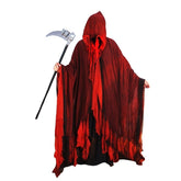 Grim Reaper Witch Cosplay Costume Adult Halloween Cloak Red Death Costume - Halloweez