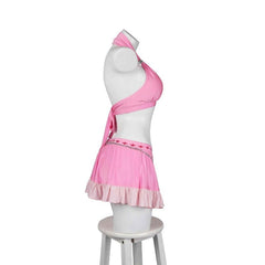 Halloweez Aerith Gainsborough Swimsuit - Final Fantasy VII Remake Cosplay Halter Pink Bathing Suit - Halloweez