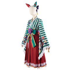 Pretty Derby Umamusume Cosplay Anime Color-blocking Kimono Dress - Nice Nature - Halloweez