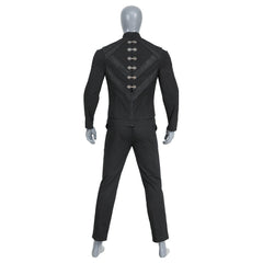 Men's Halloweez Skoll Jedi Cosplay Elite Knight Armor Set - Black Battle Uniform with Hooded Cloak - Halloweez