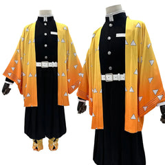 Anime Zenitsu Cosplay Outfit - Haori, Wig, Pants, Belt by Halloweez - Halloweez