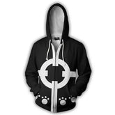 Halloweez Anime Bartholemew Kuma Cosplay Sweatshirt for Men & Women - Zipper Hooded Pullover for Halloween & Carnival - Halloweez