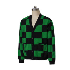 Halloweez Anime Demon Kamado Tanjirou Cosplay Costume | Men's Cardigan Sweater | Cosplay Collection - Halloweez
