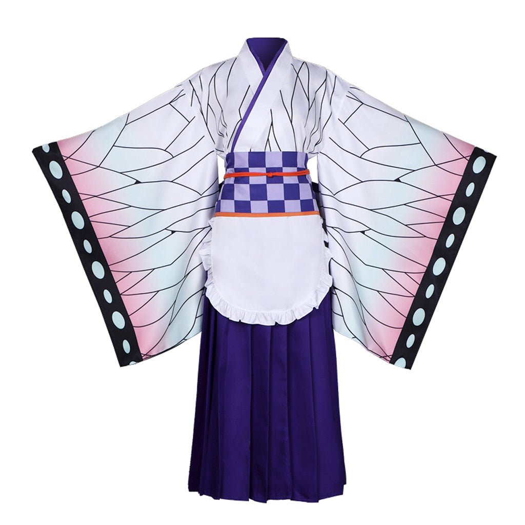 Halloweez Anime Demon Slayer: Kimetsu no Yaiba Kochou Shinobu Lolita Maid Apron Dress Cosplay Costume - Halloweez