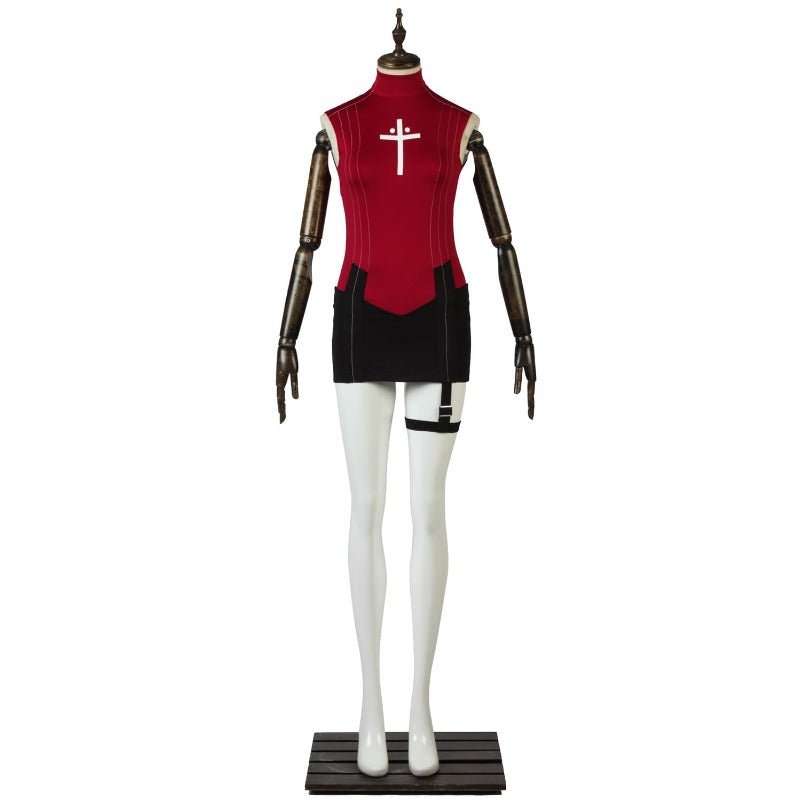 Halloweez Anime Fate Stay Night Tohsaka Rin Cosplay Costume Set - Red Shirt, Skirt, Wig & Accessories - Halloweez
