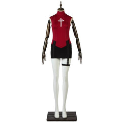 Halloweez Anime Fate Stay Night Tohsaka Rin Cosplay Costume Set - Red Shirt, Skirt, Wig & Accessories - Halloweez