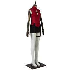 Halloweez Anime Fate Stay Night Tohsaka Rin Cosplay Costume Set - Red Shirt, Skirt, Wig & Accessories - Halloweez