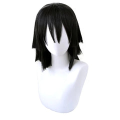 Halloweez Iguro Obanai Cosplay Wig - High-Quality Synthetic Fiber with Adjustable Cap for Anime Events - Halloweez