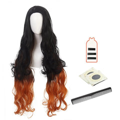 Halloweez Nezuko Kamado Cosplay Wig - Heat Resistant Synthetic Fiber with Adjustable Cap for Halloween and Anime Events - Halloweez