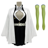 Halloweez Kanroji Mitsuri Cosplay Costume with Braided Wig, Embroidered Top, Skirt, Haori, Belt and Stockings - Halloweez