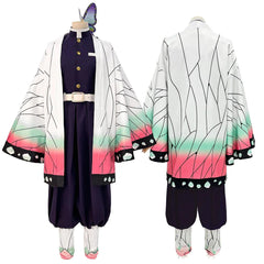 Halloweez Shinobu Cosplay Wig with Purple Embroidery, Top, Pants, Haori, and Belt - Perfect for Halloween & Christmas - Halloweez