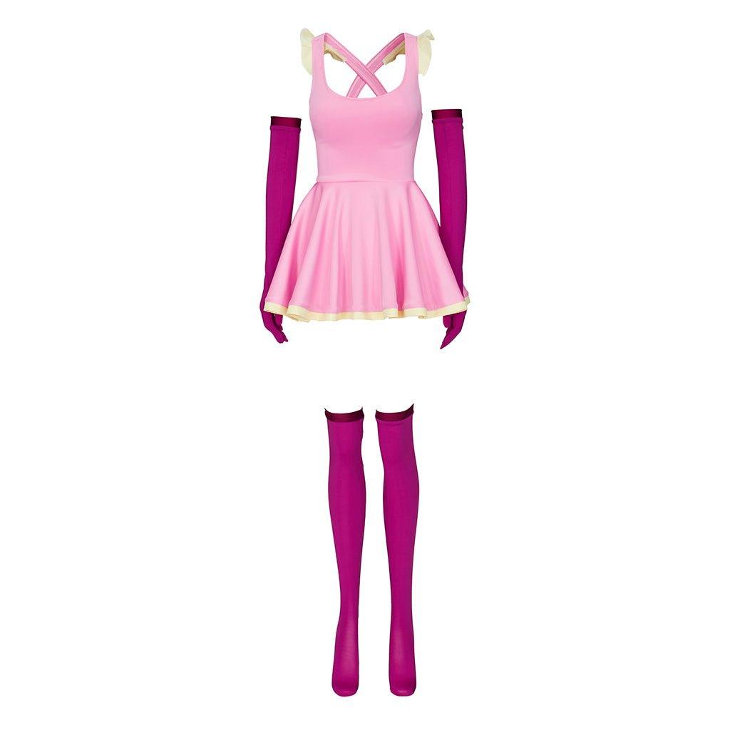 Halloweez Anime Cosplay Dress with Gloves & Stockings | Pink MeMeMe-chan Costume for Women & Girls - Halloweez