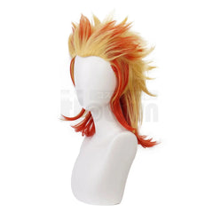 Halloweez Anime Rengoku Kyoujurou Cosplay Wig - Synthetic Fiber, Adjustable, Heat Resistant for Halloween - Halloweez