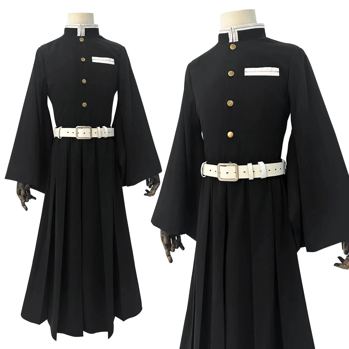 Halloweez Muichirou Cosplay Costume - Anime Style Wig with Embroidery Top, Elastic Pants, and Belt - Halloweez