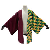 Anime Tomioka Giyuu Cosplay Costume - Halloweez Haori, Embroidery Top, Elastic Pants, Belt & Rose Net for Halloween & Christmas - Halloweez
