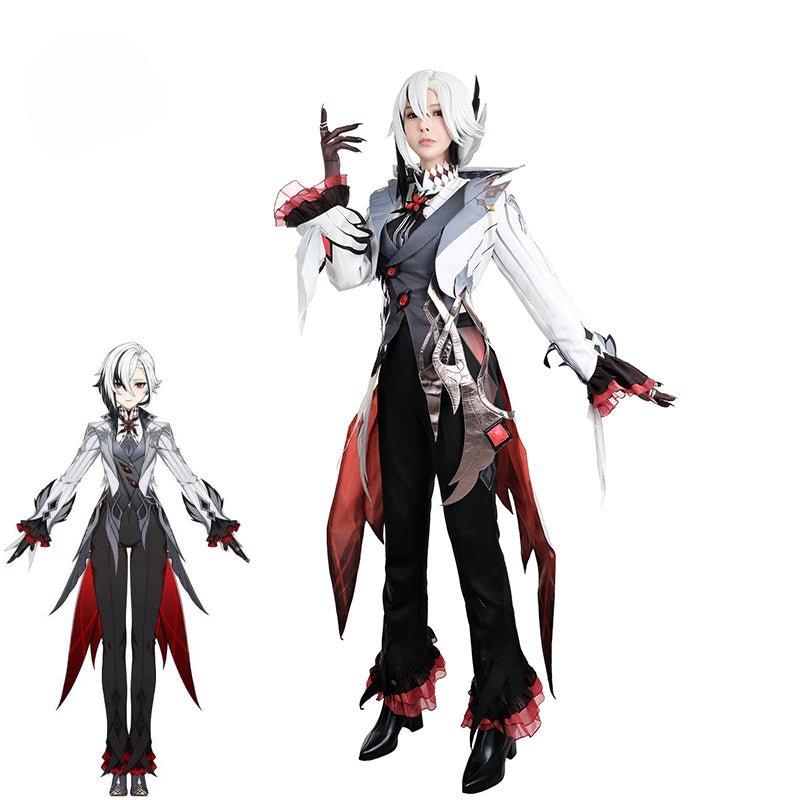 Halloweez Arlecchino Cosplay Costume - Genshin Impact Fatui Servant Snezhnaya Arlecchino Halloween Costumes for Men - Halloweez
