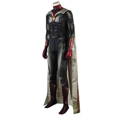 Halloweez Avengers Vision 3D Printed Jumpsuit with Cloak - Premium Cosplay Outfit - Halloweez