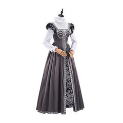 Tudor Gray Dress Cosplay Costume – Elegant & Authentic Replica - Halloweez