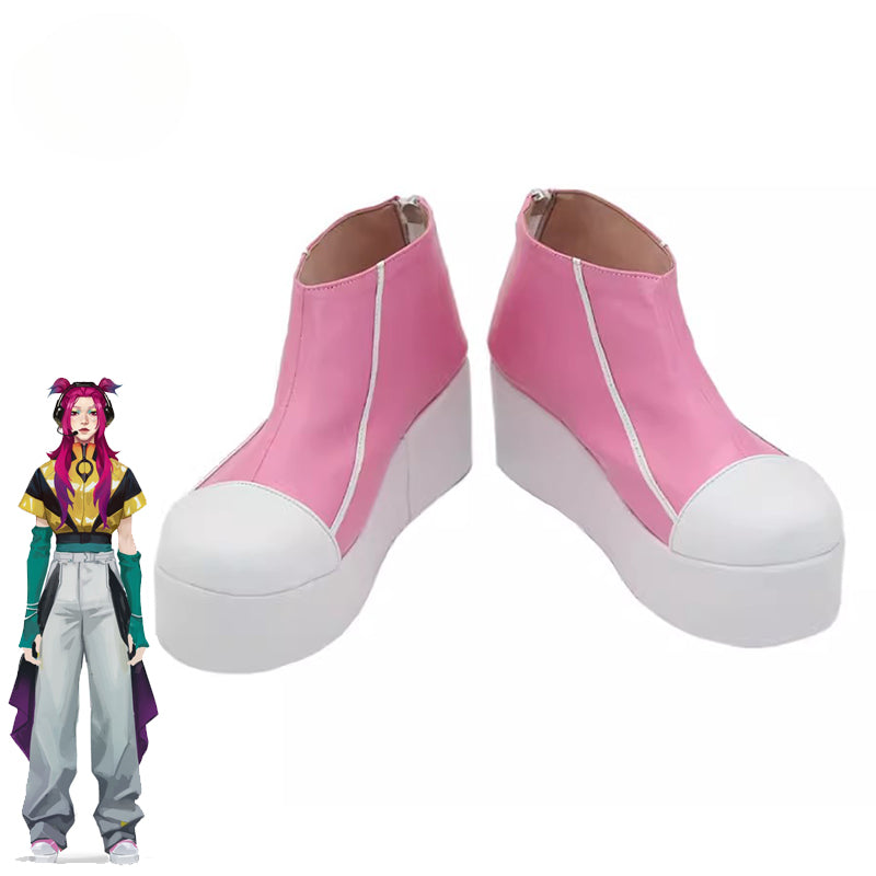 Halloweez Heartsteel Alune Cosplay Flats - Pink Zipper Casual Women's Shoes for Parties - Halloweez