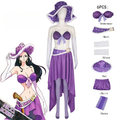 15th Anniversary Nico Robin Cosplay Costume Set - One Piece Anime Dress & Outfit