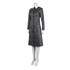 Wednesday Addams Black Floral Lace Dress Gothic Netflix Halloween Cosplay Costume - Halloweez